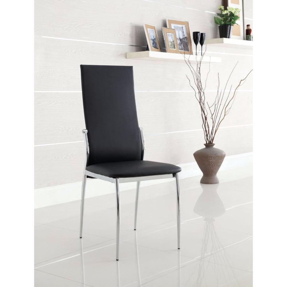 BM131828 Kalawao Contemporary Side Chair, Black Finish, Set Of 2