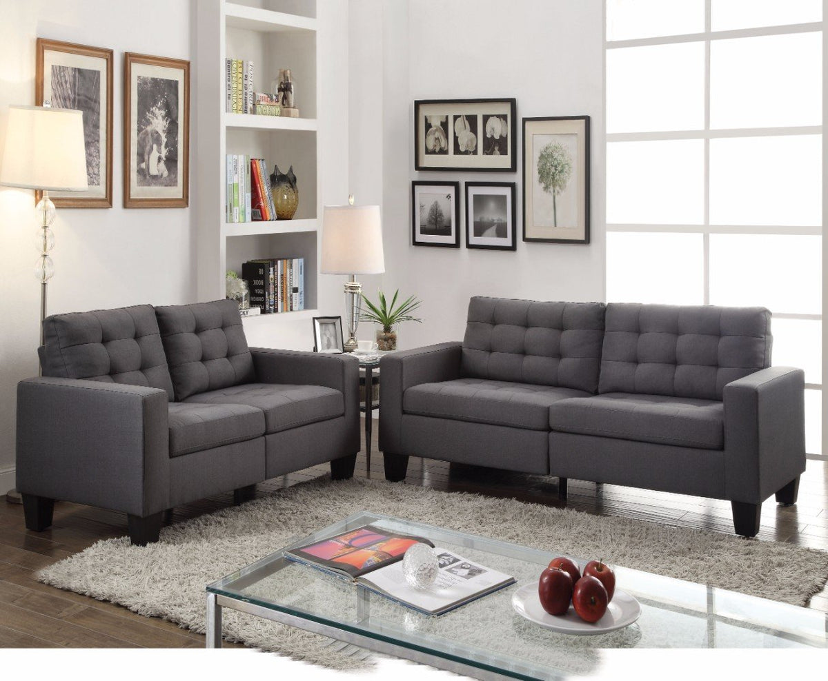 BM156309 Dashing Sofa In Gray Linen Fabric