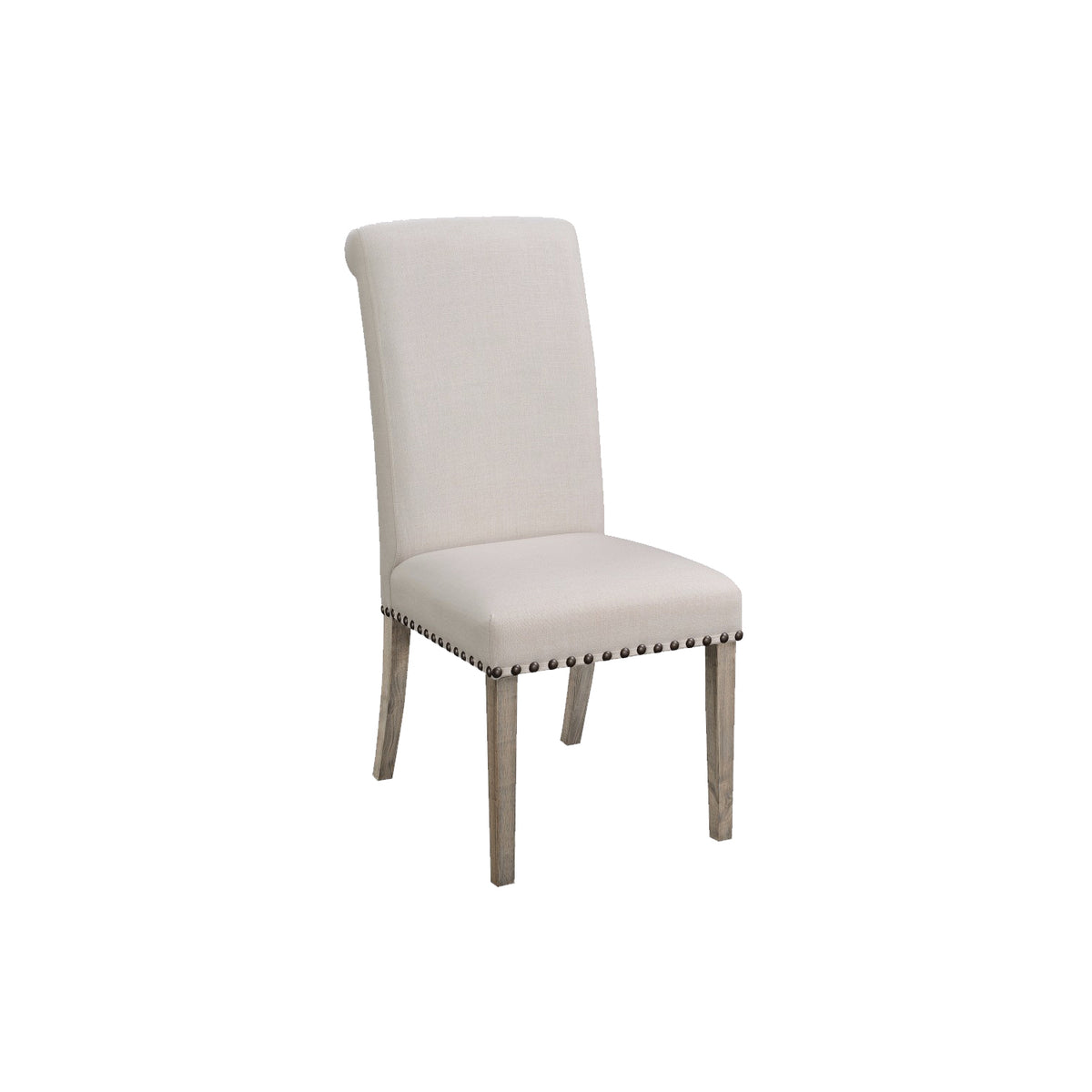 Rolled Back Parson Dining Chair, Beige, Set of 2 - BM163804