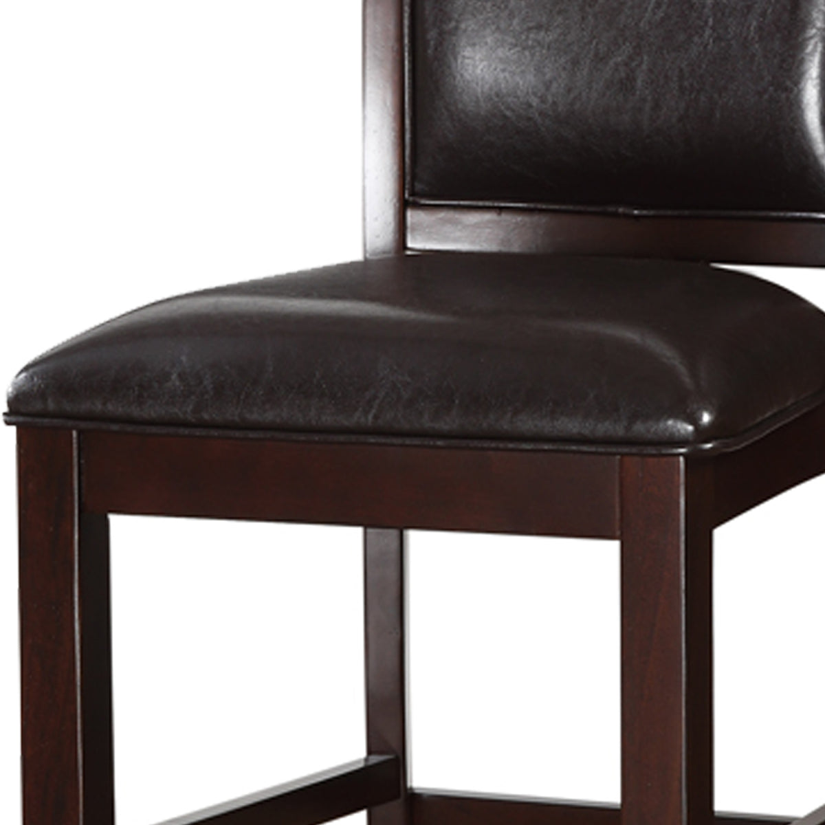 Classic Wooden Armless High Chair, Brown & Black, Set of 2 - BM166597