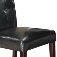 Leather Upholstered Dining Chair With Button Tufted Back Set Of 2 Black - BM171560