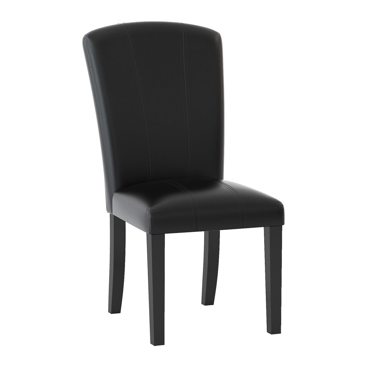 Wooden Side Chair with Leatherette Seat and Back, Espresso, Set of 2 - BM174350