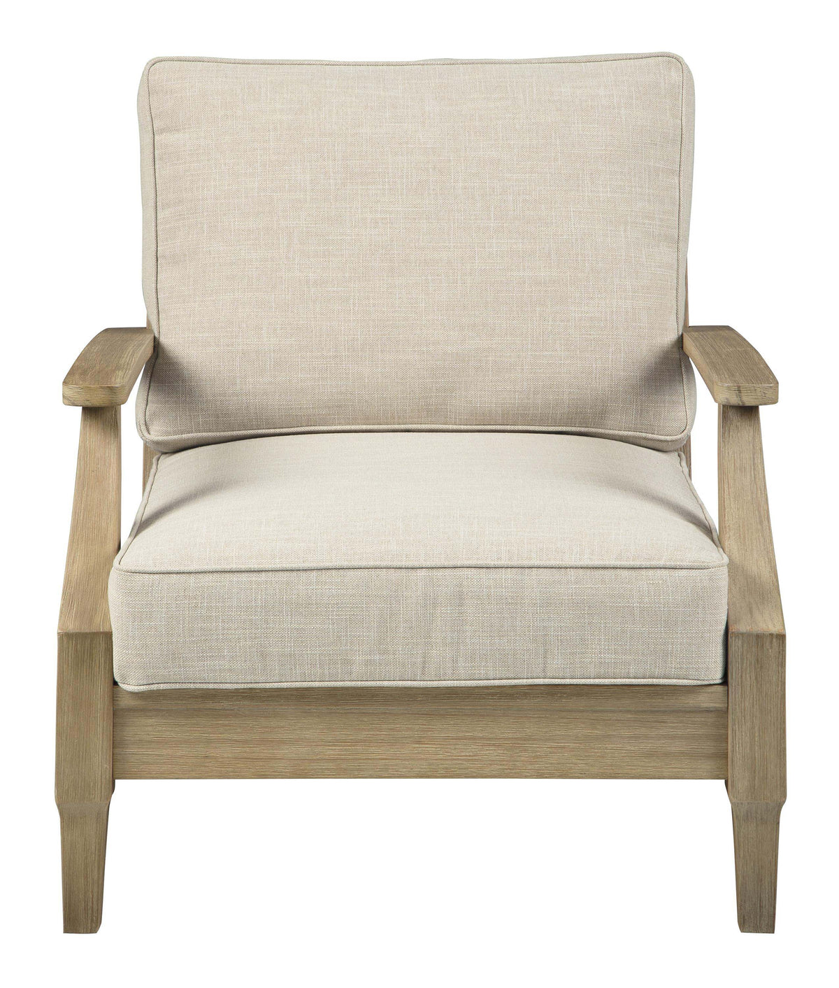 Traditional Wooden Chair with Fabric Cushioned Seating, Beige and Brown - BM209281