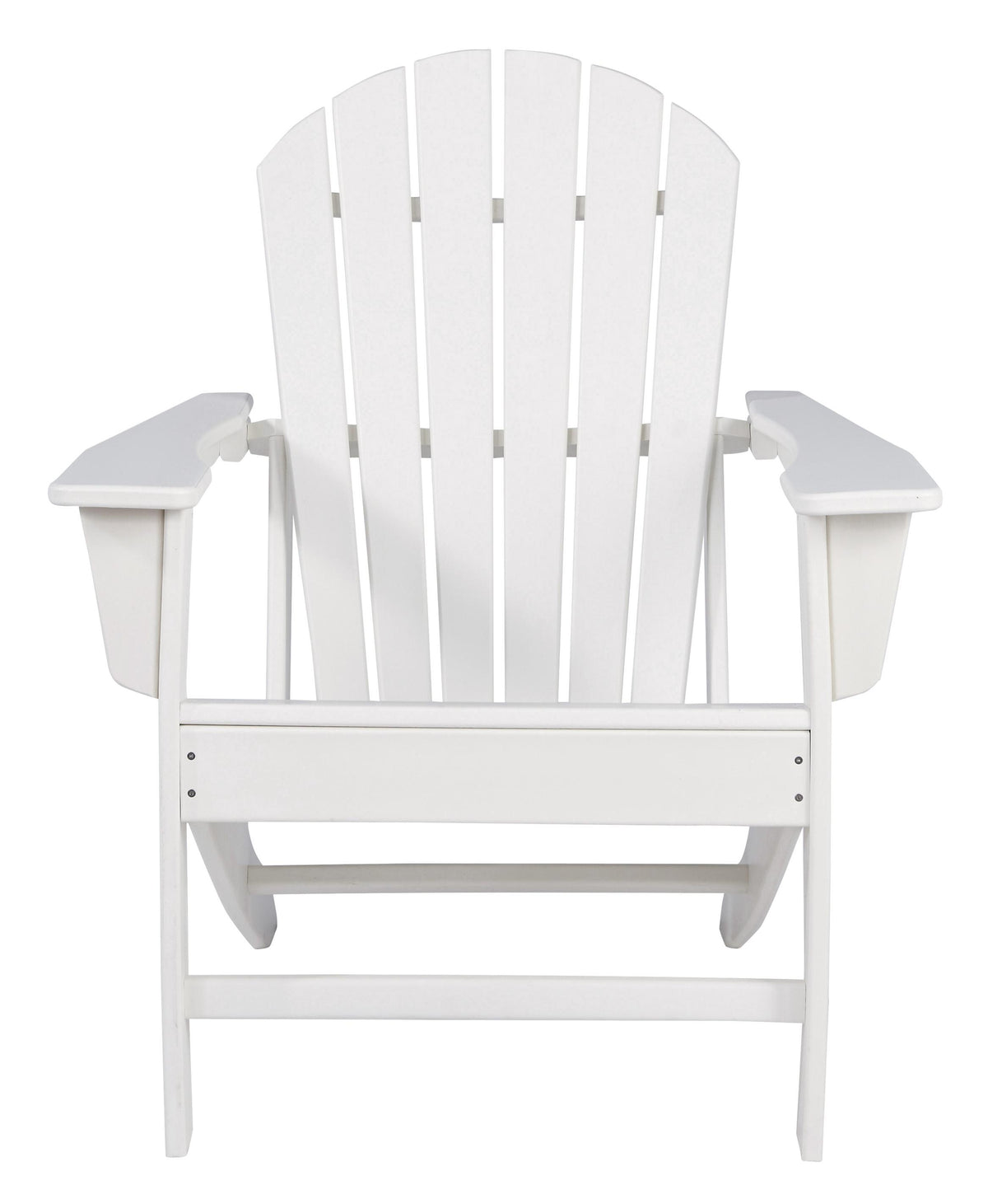 Contemporary Plastic Adirondack Chair with Slatted Back in White - BM209700 | Outdoor