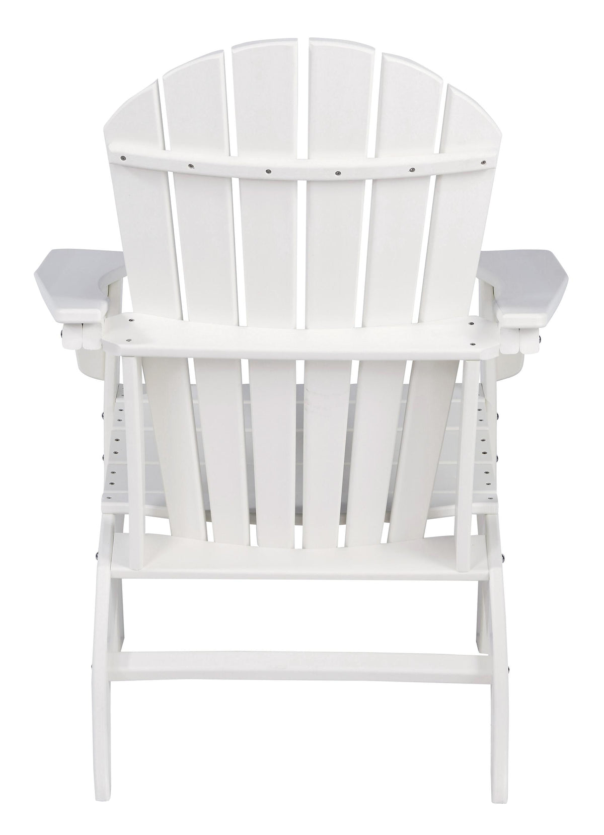 Contemporary Plastic Adirondack Chair with Slatted Back in White - BM209700 | Outdoor