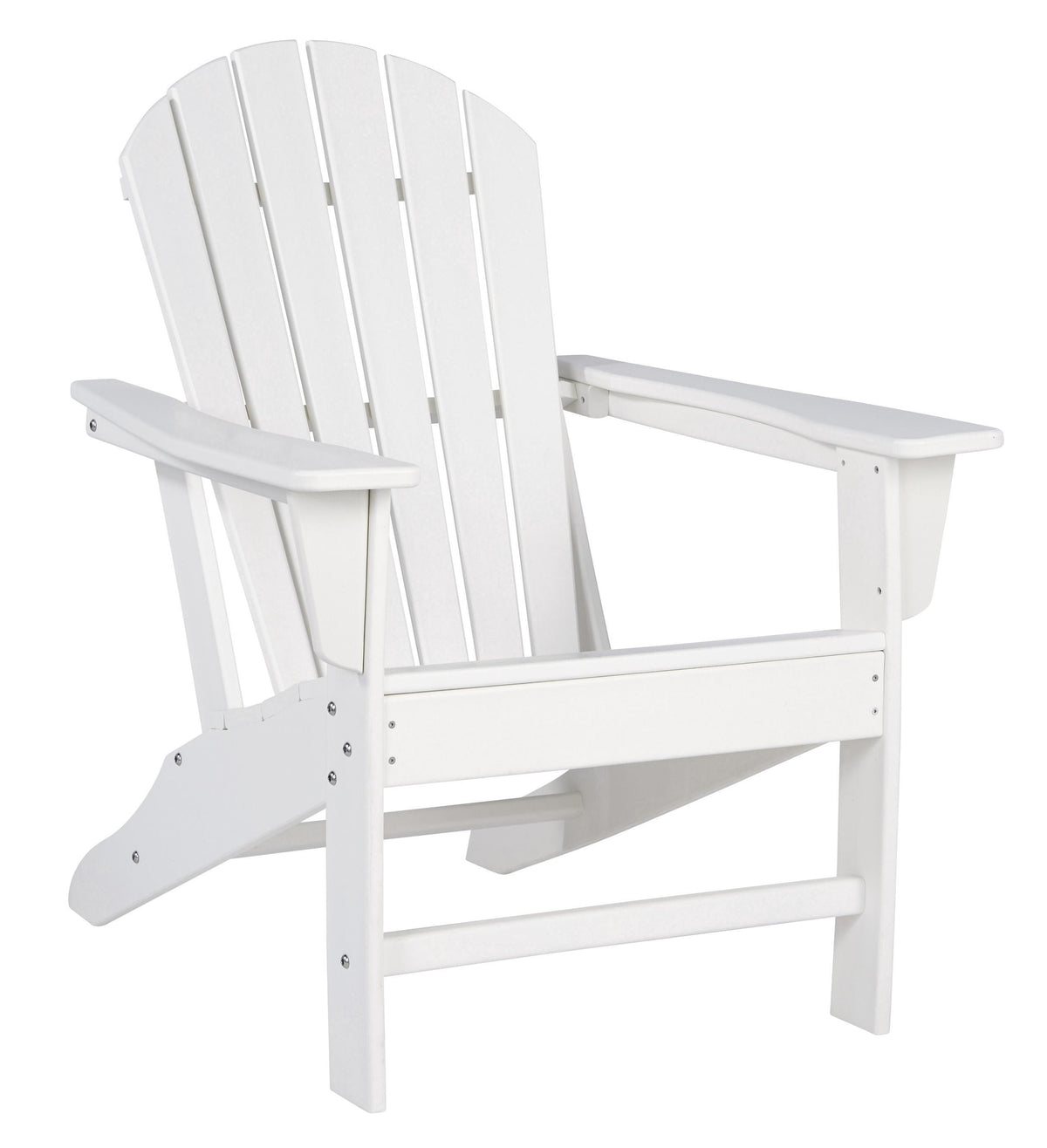 Contemporary Plastic Adirondack Chair with Slatted Back in White - BM209700 | Outdoor