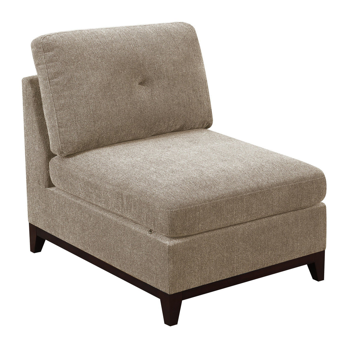 Fabric Armless Chair with Tufted Back Pillow, Gray - BM231980