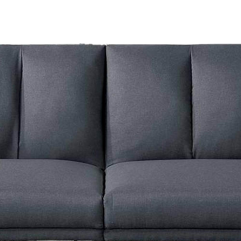 Adjustable Upholstered Sofa with Track Armrests and Angled Legs, Light Gray - BM233094