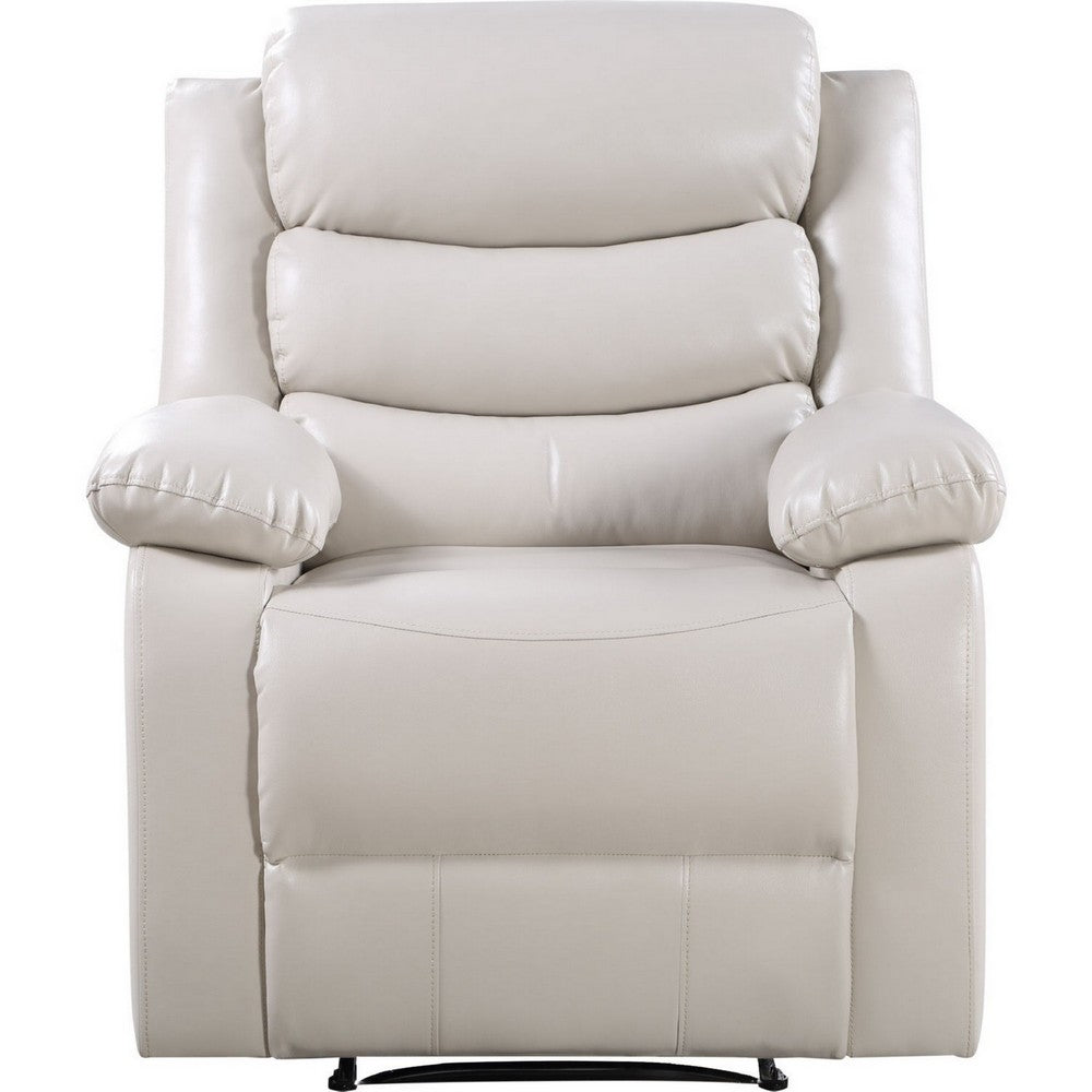 Power Recliner Chair with Split Back and Pillow Top, Cream - BM250343