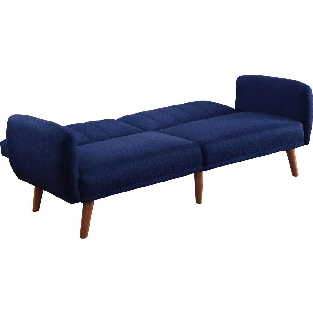 Fabric Upholstered Adjustable Sofa, Blue and Brown - BM250352