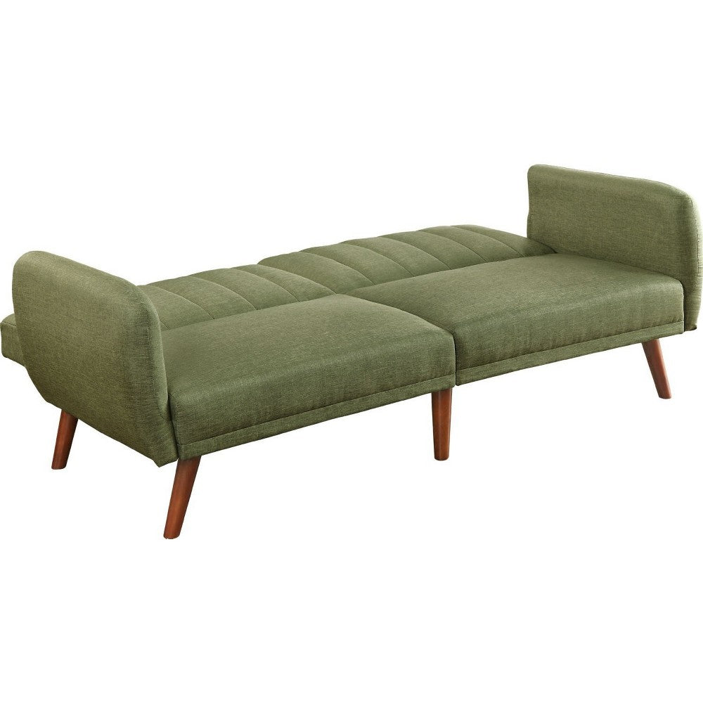 Fabric Upholstered Adjustable Sofa, Green and Brown - BM250358