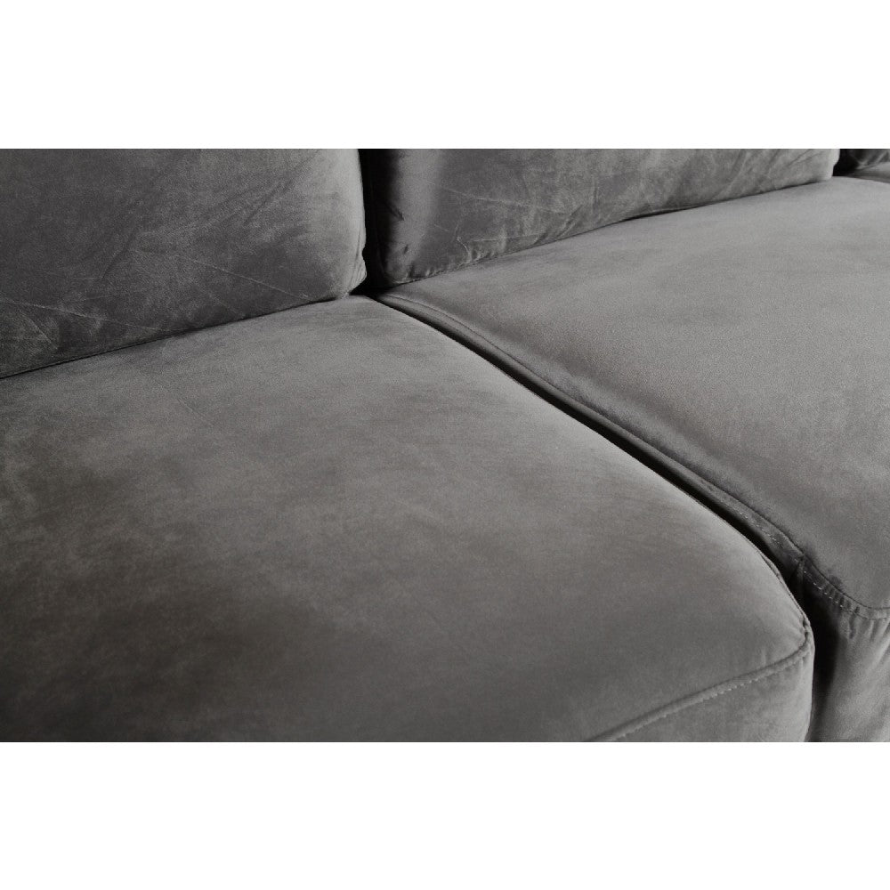 Judy 60 Inch Velvet Upholstered Loveseat with Nailhead Trim, Gray - BM271912