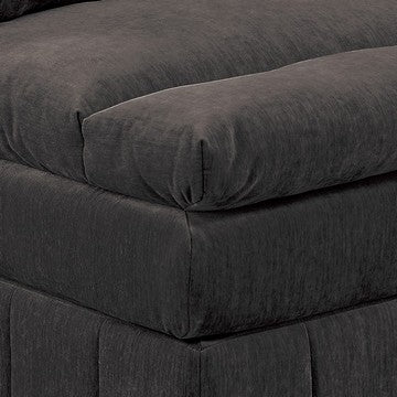 Luna 35 Inch Modular Armless Chair, 3 Layer Plush Cushion Seat, Dark Gray - BM284332