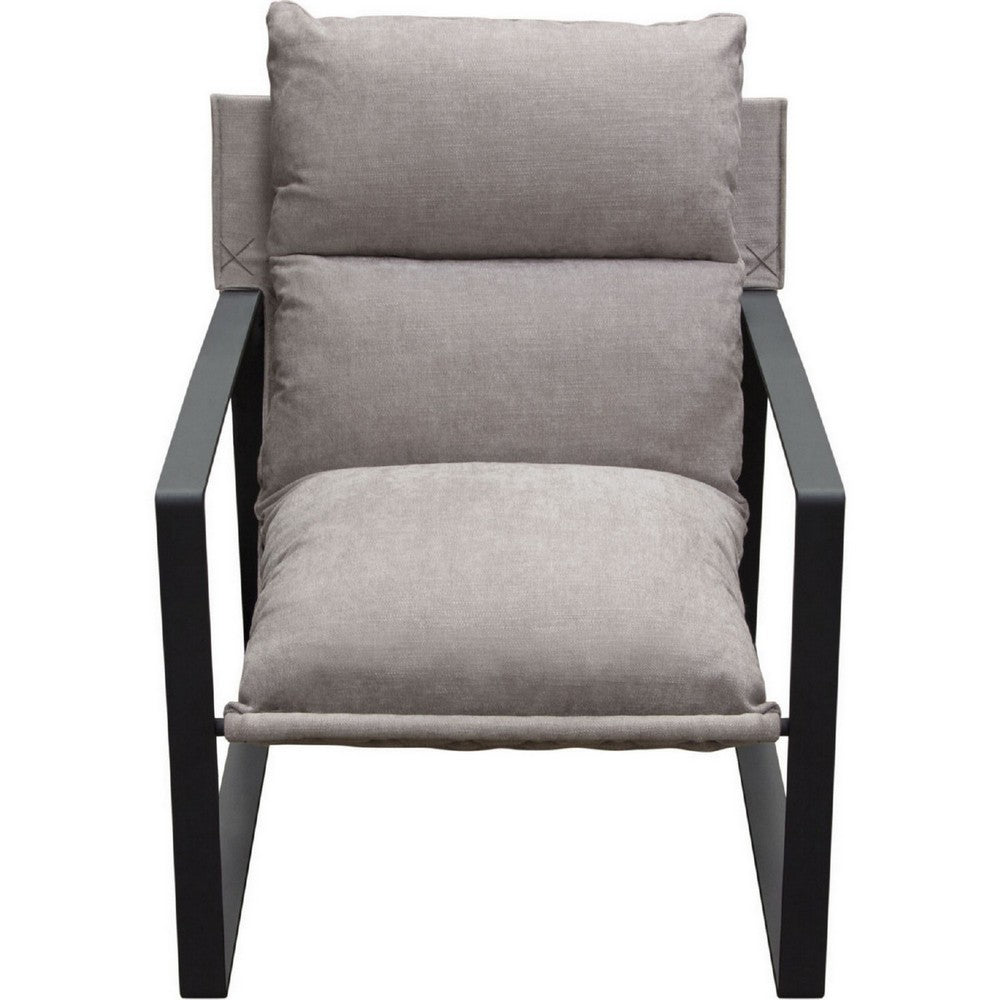 27 Inch Modern Accent Chair, Smooth Gray, Soft Linen Fabric, Sling Chair - BM303161