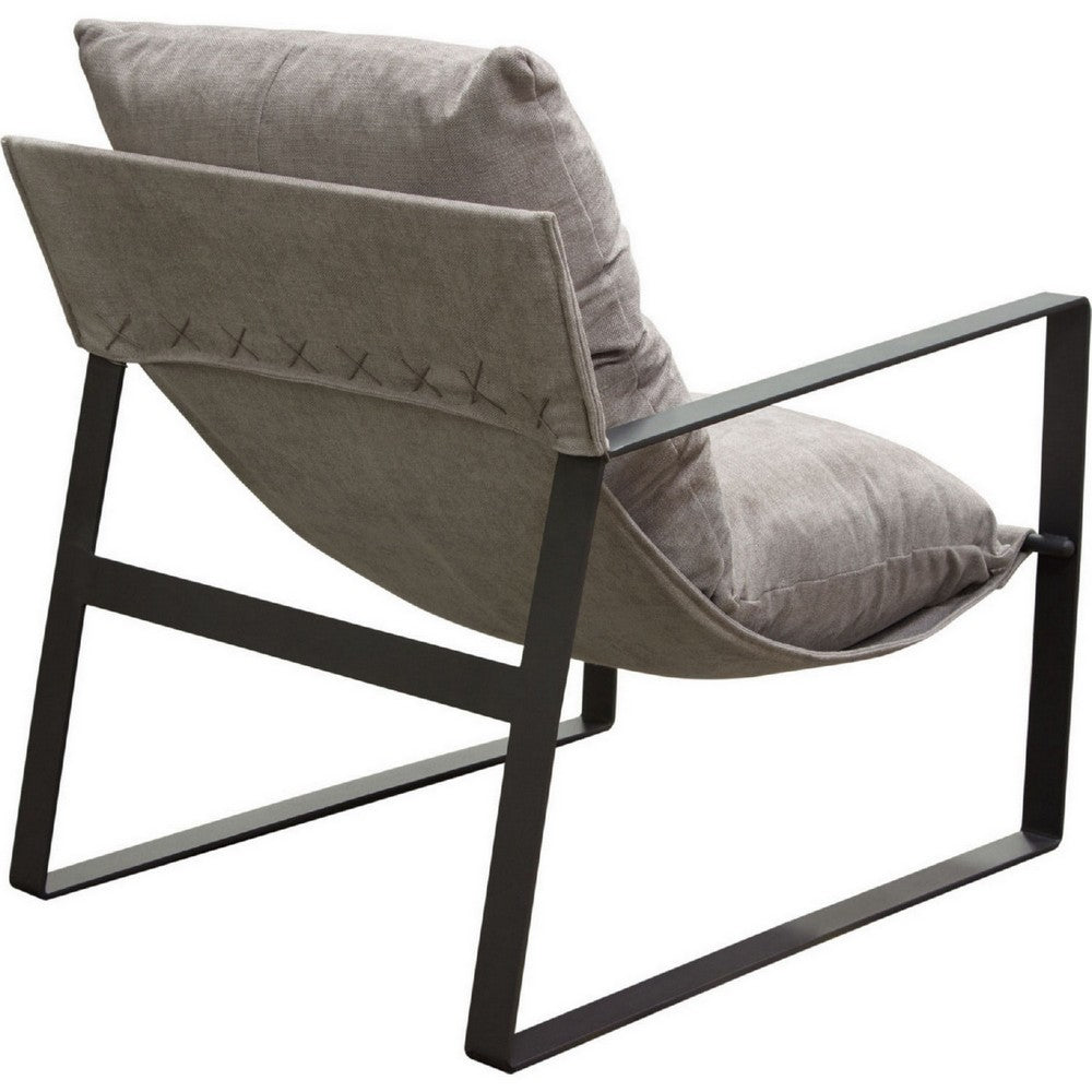 27 Inch Modern Accent Chair, Smooth Gray, Soft Linen Fabric, Sling Chair - BM303161