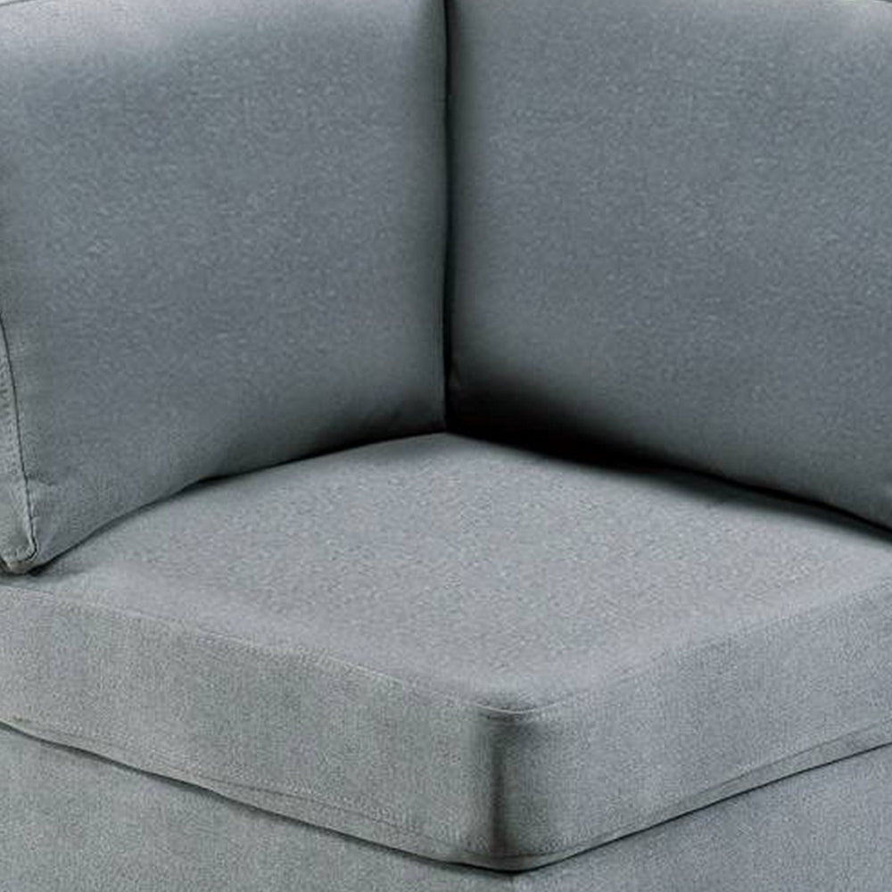 Remy 32 Inch Modular Corner Sofa Chair, Soft Gray Chenille, Solid Wood - BM314385