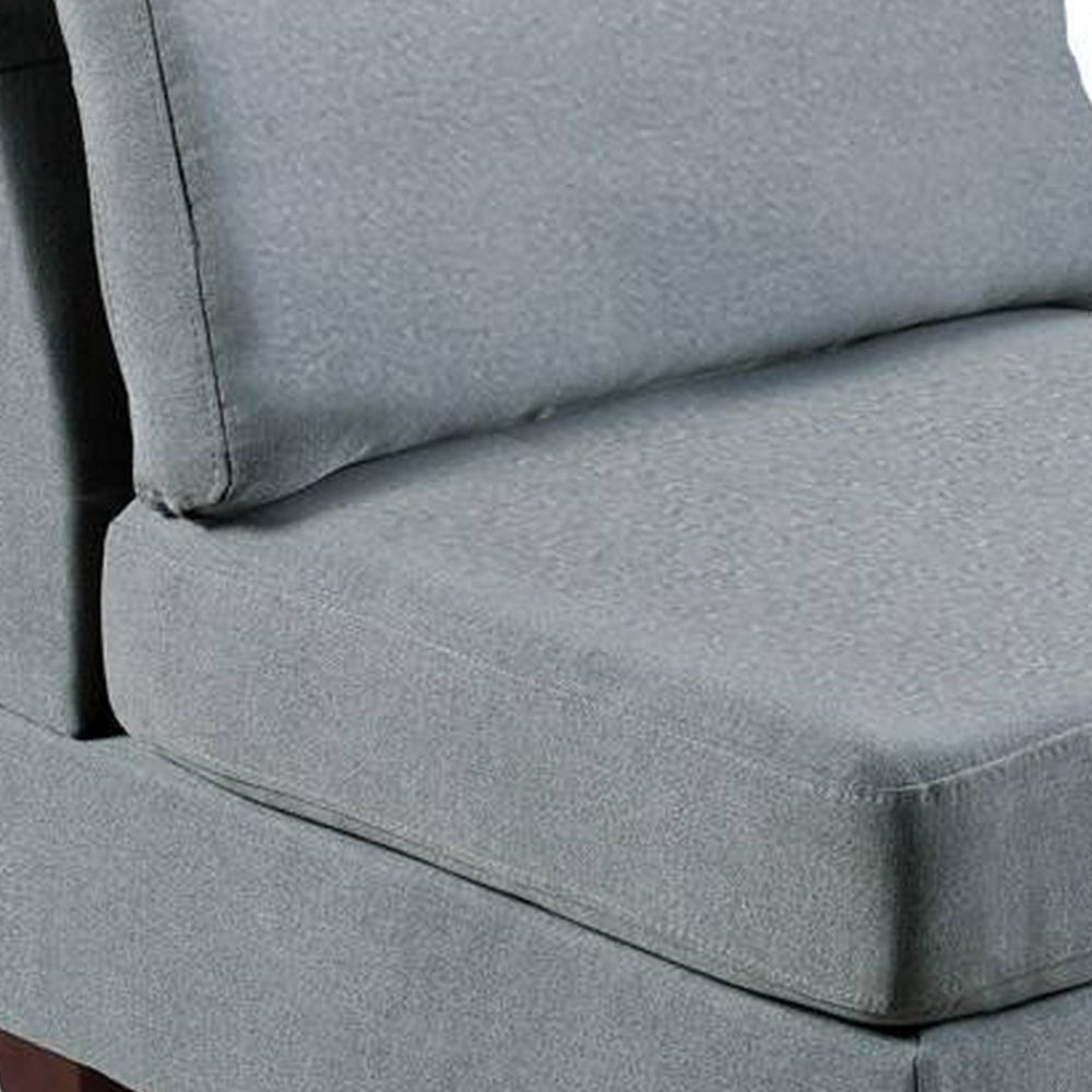 Remy 32 Inch Modular Armless Sofa Chair, Soft Gray Chenille, Solid Wood - BM314386