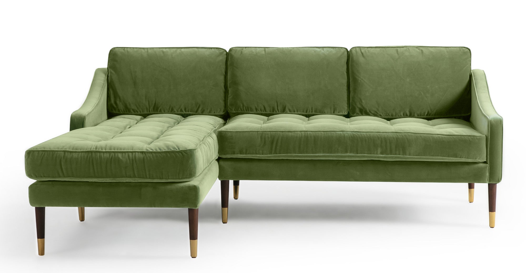 Brando 83" Leather Sofa Sectional Left-Grass Velvet