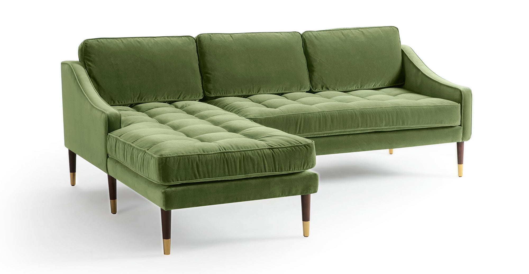 Brando 83" Leather Sofa Sectional Left-Grass Velvet