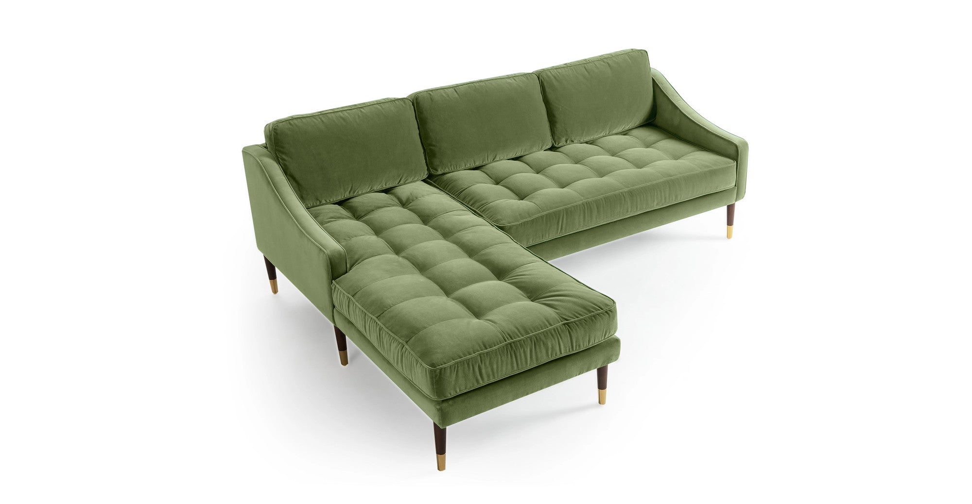 Brando 83" Leather Sofa Sectional Left-Grass Velvet