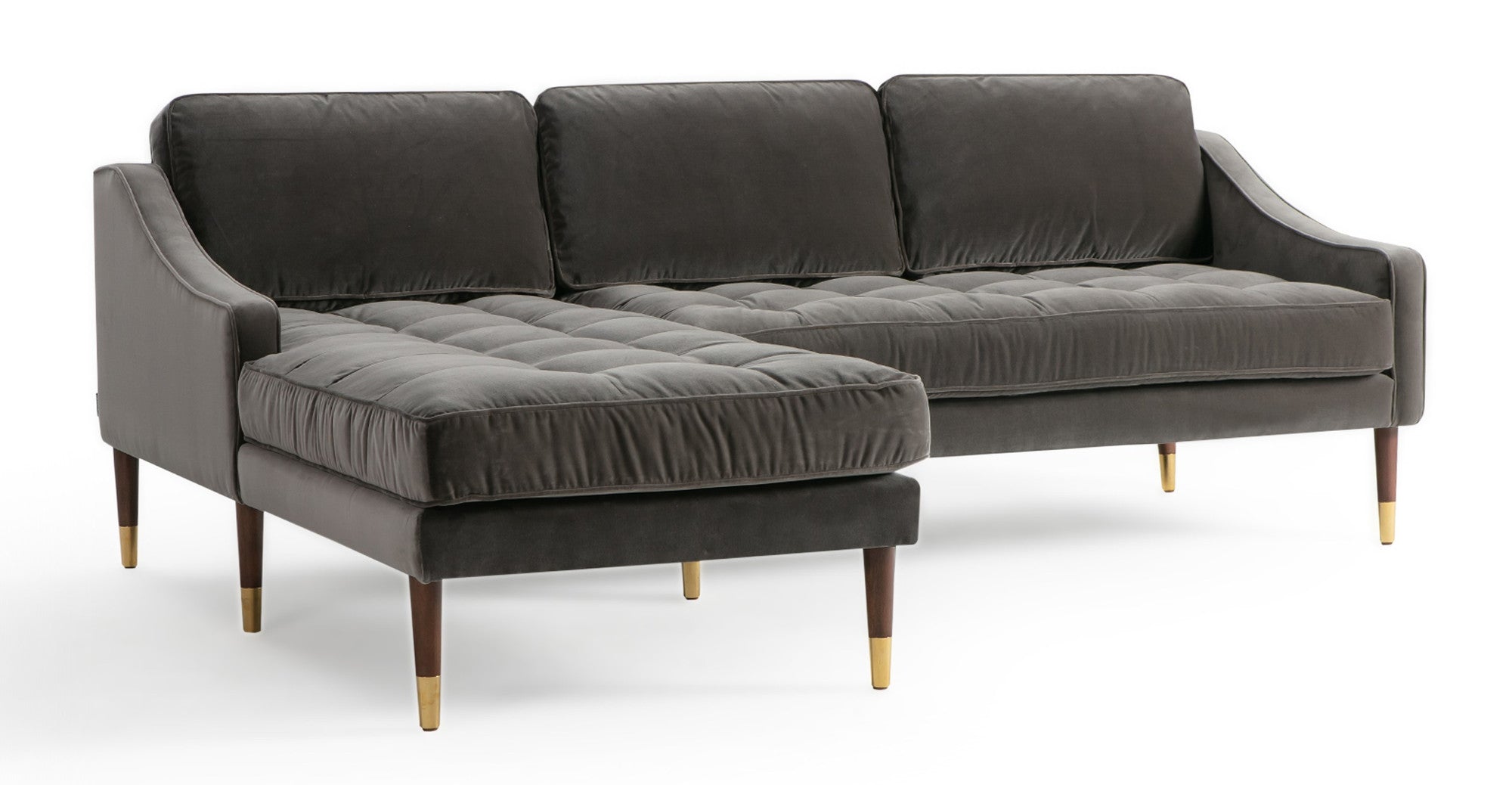 Brando 83" Sectional Sofa Left-Obsidian Velvet