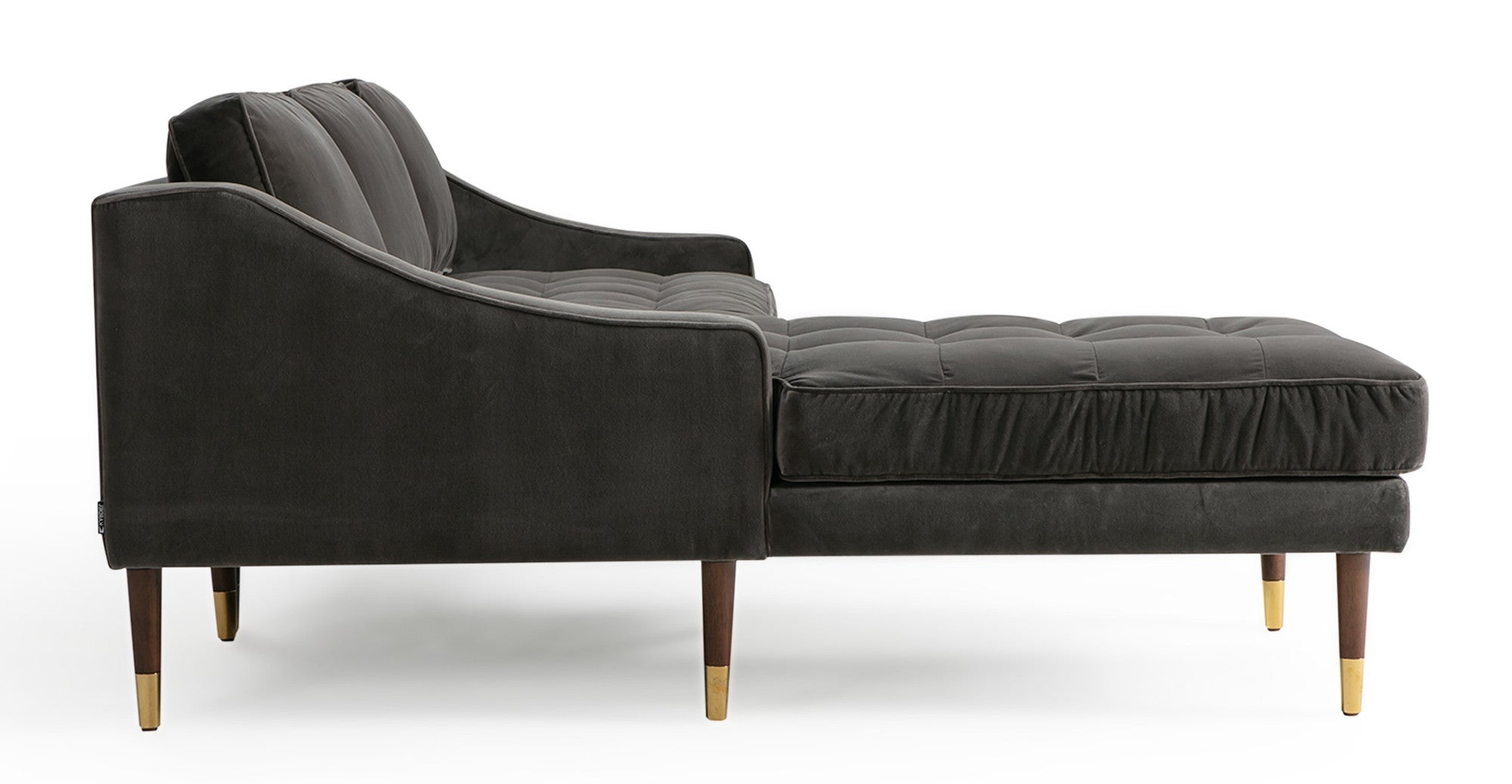 Brando 83" Leather Sofa Sectional Left-Obsidian Velvet