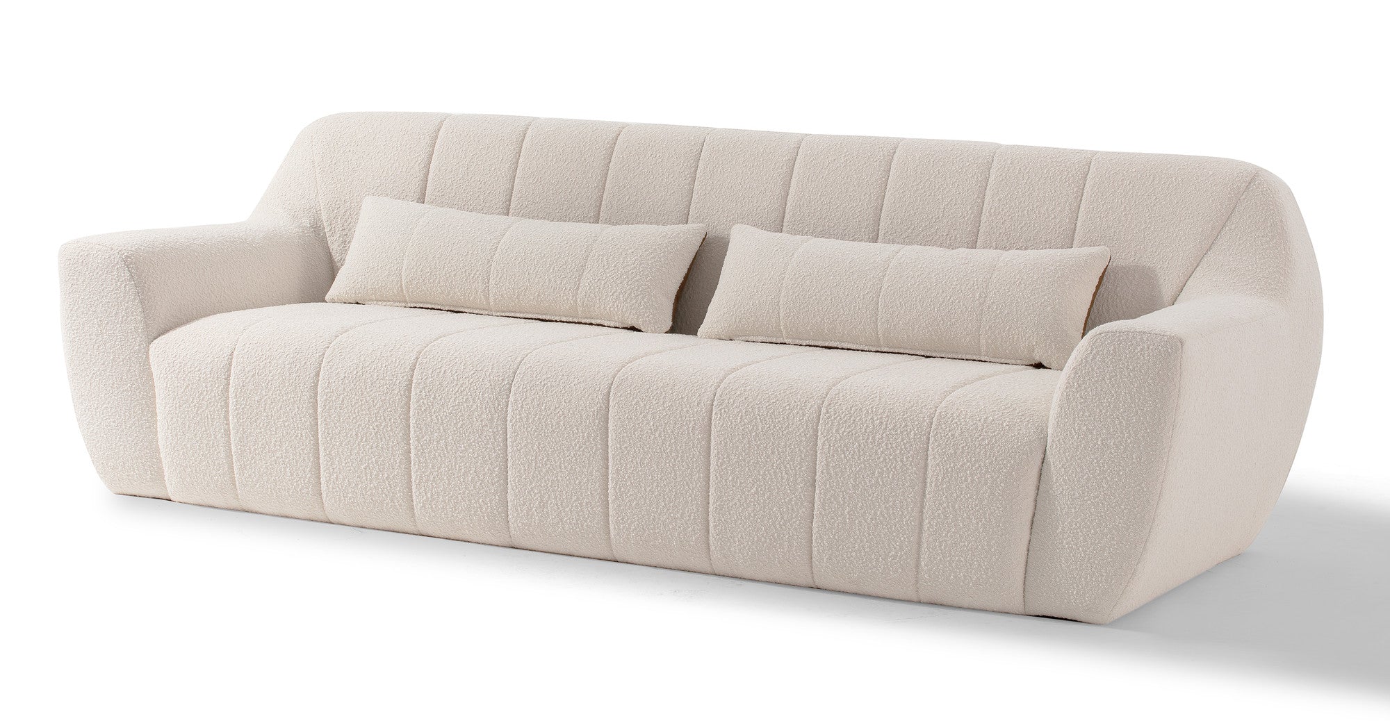 Cooper 101" Fabric Sofa-Blanc Boucle