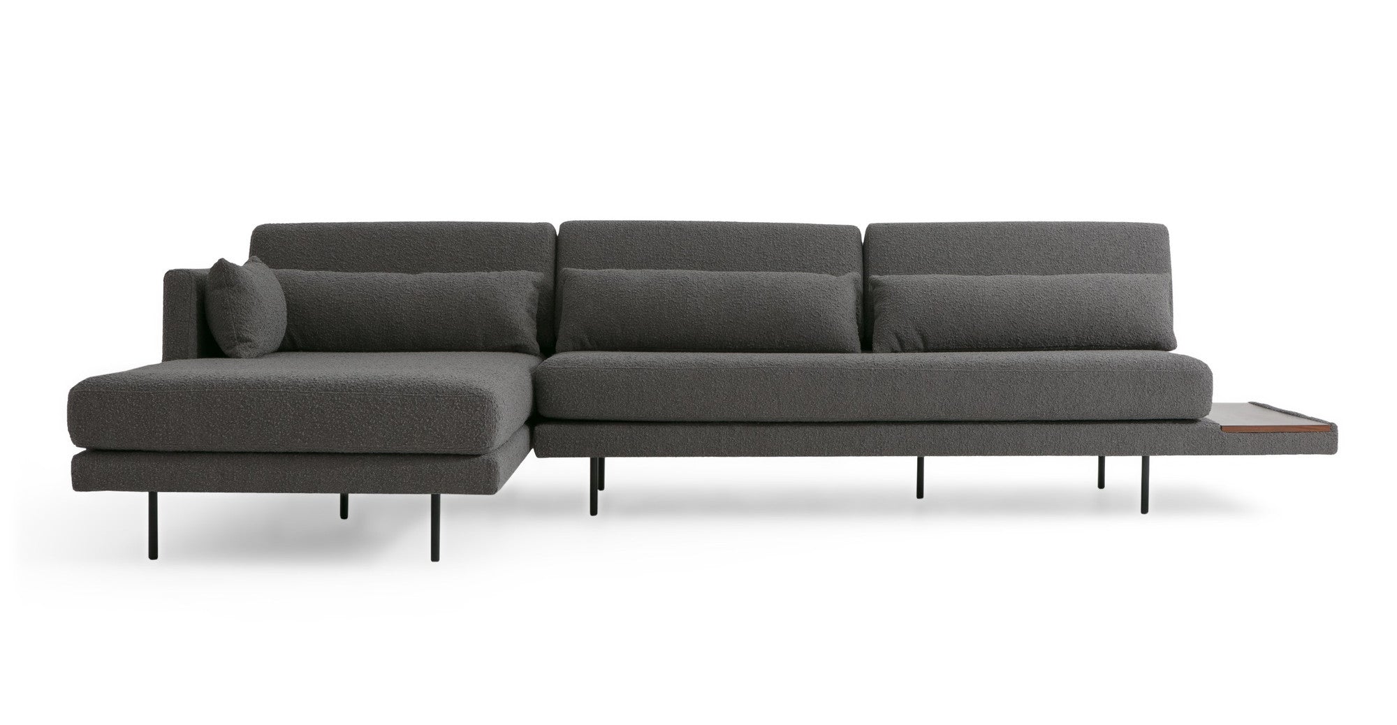 Davenport 116" Sectional Sofa Left - Gris Boucle