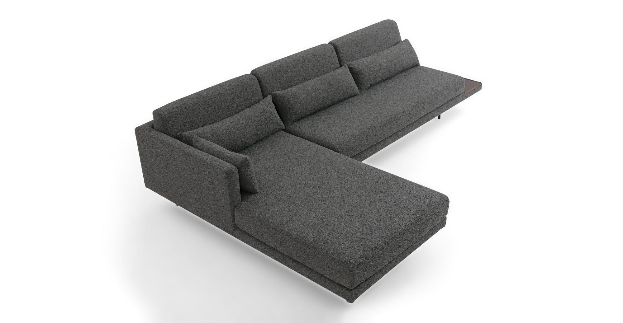 Davenport 116" Sectional Sofa Left - Gris Boucle