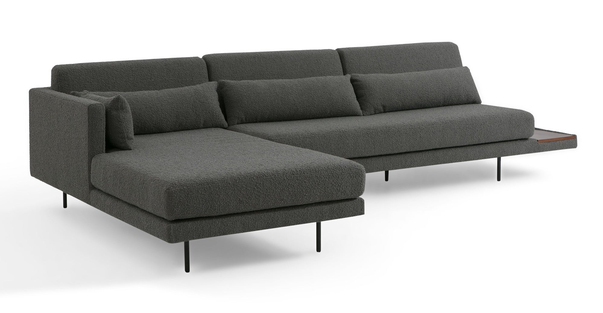 Davenport 116" Sectional Sofa Left - Gris Boucle