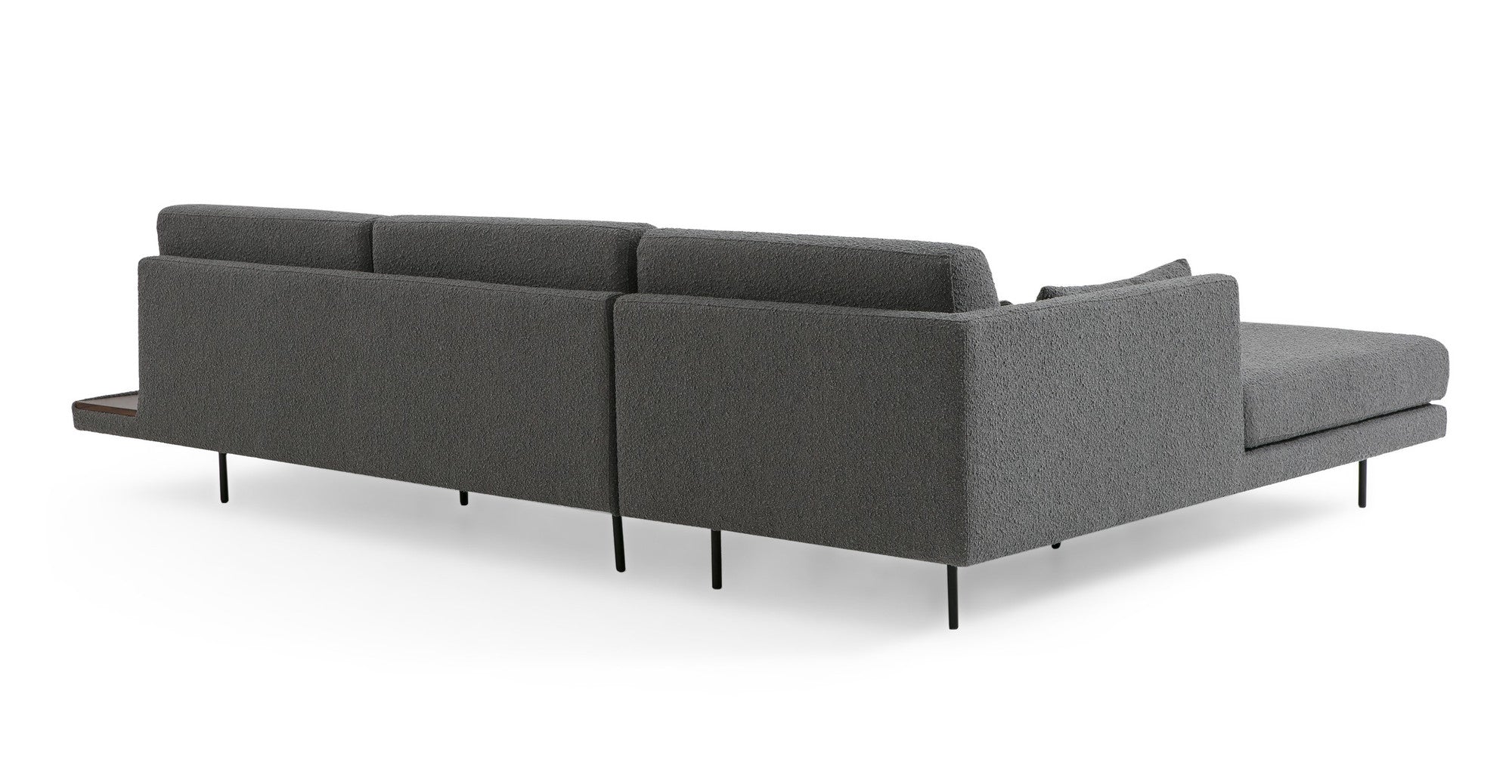 Davenport 116" Fabric Sofa Sectional Left - Gris Boucle