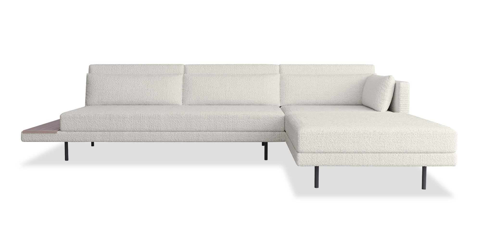 Davenport 116" Fabric Sofa Sectional Right-Blanc Boucle