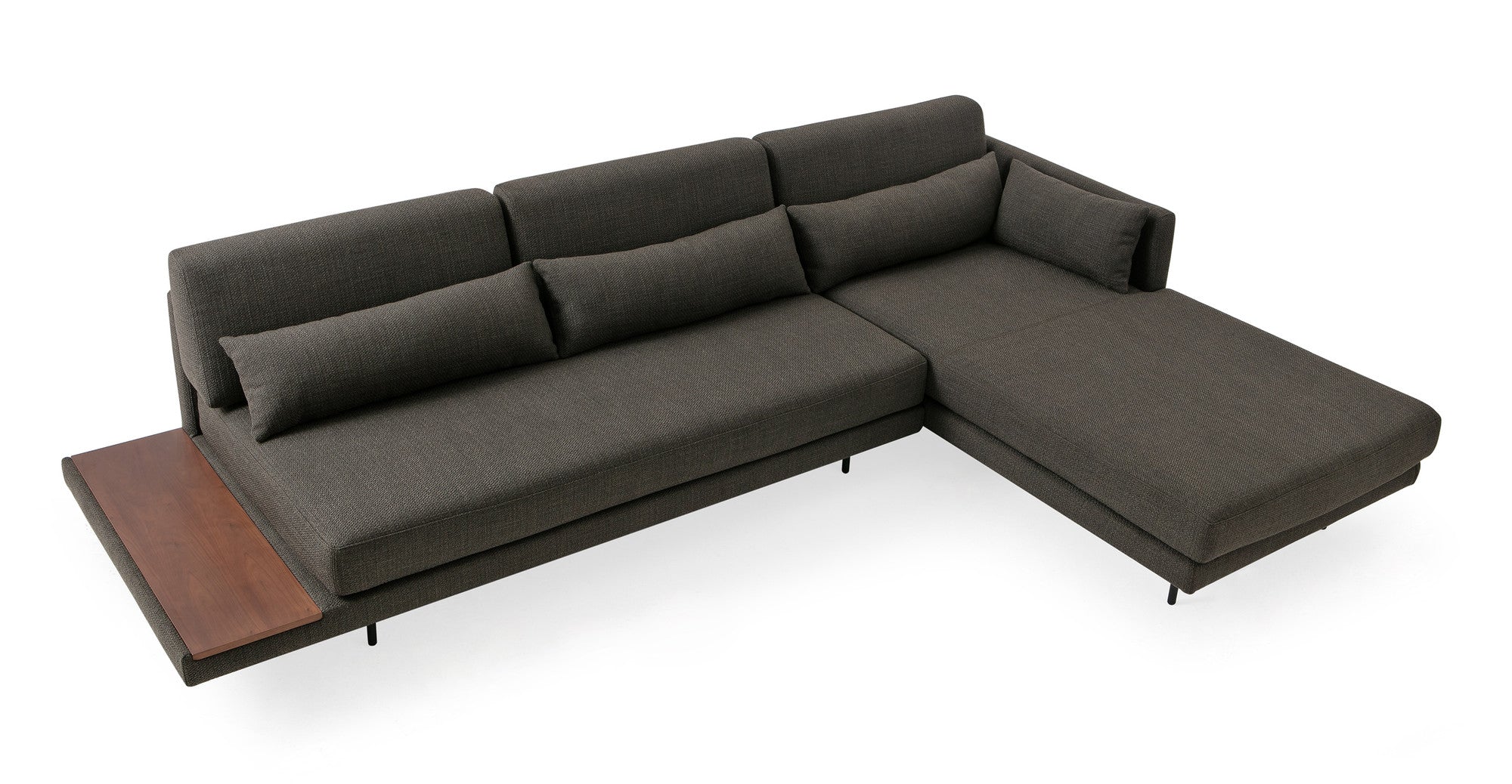 Davenport 116" Fabric Sofa Sectional Right-Nuit Boucle