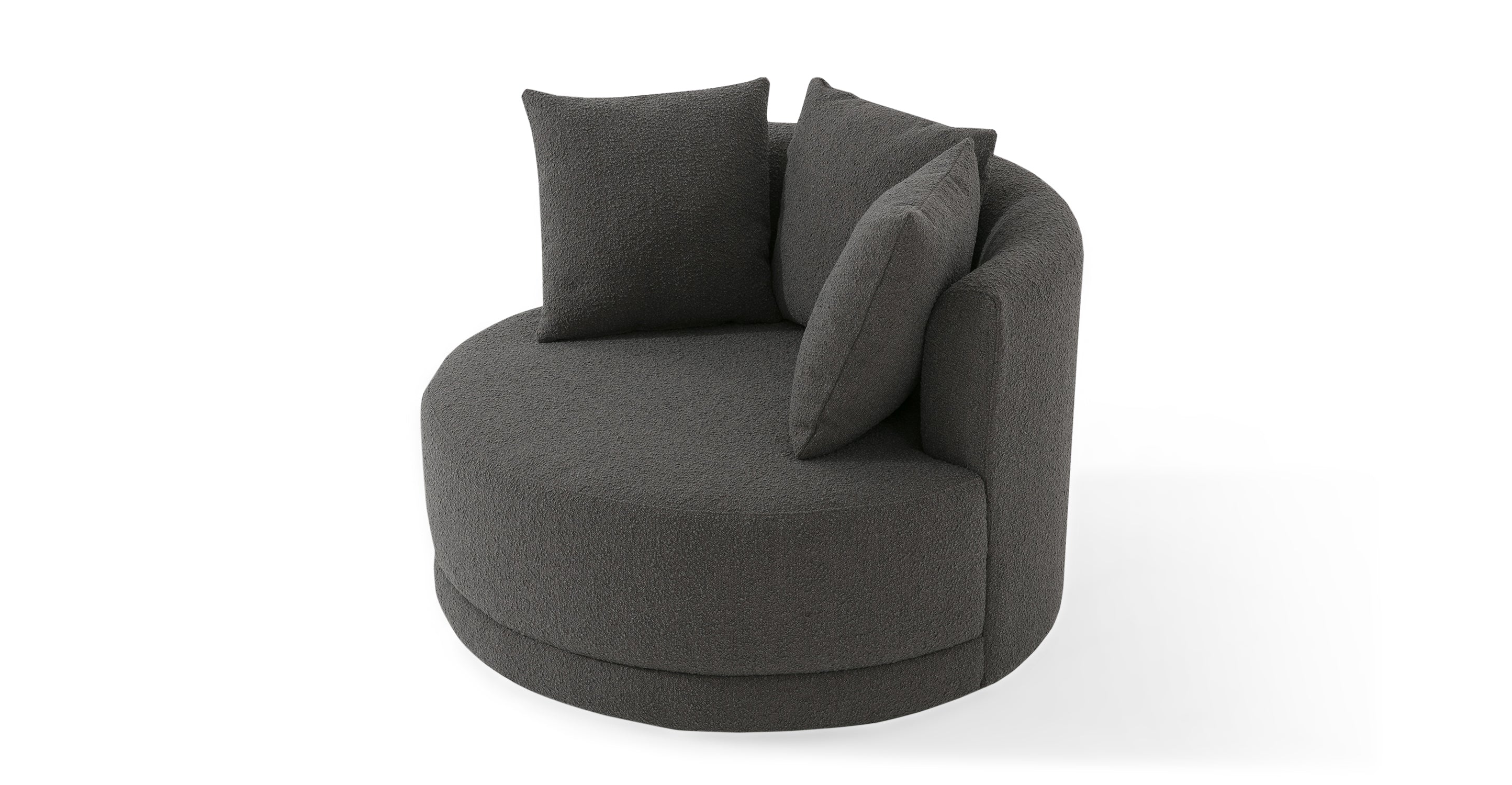 Domus 47" Fabric Barrel Chair - Gris Boucle