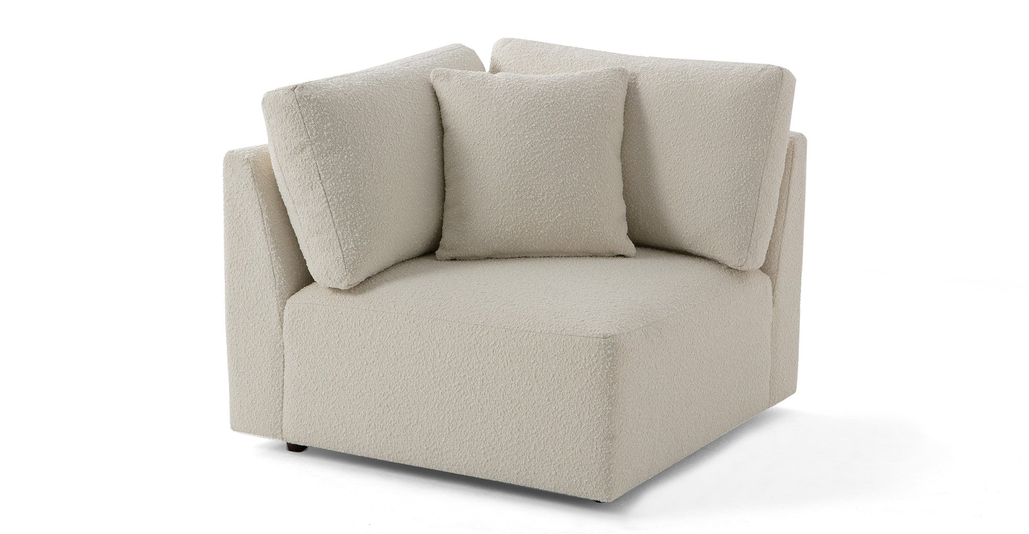 Domus 39" Fabric Corner Seat Sofa-Blanc Boucle