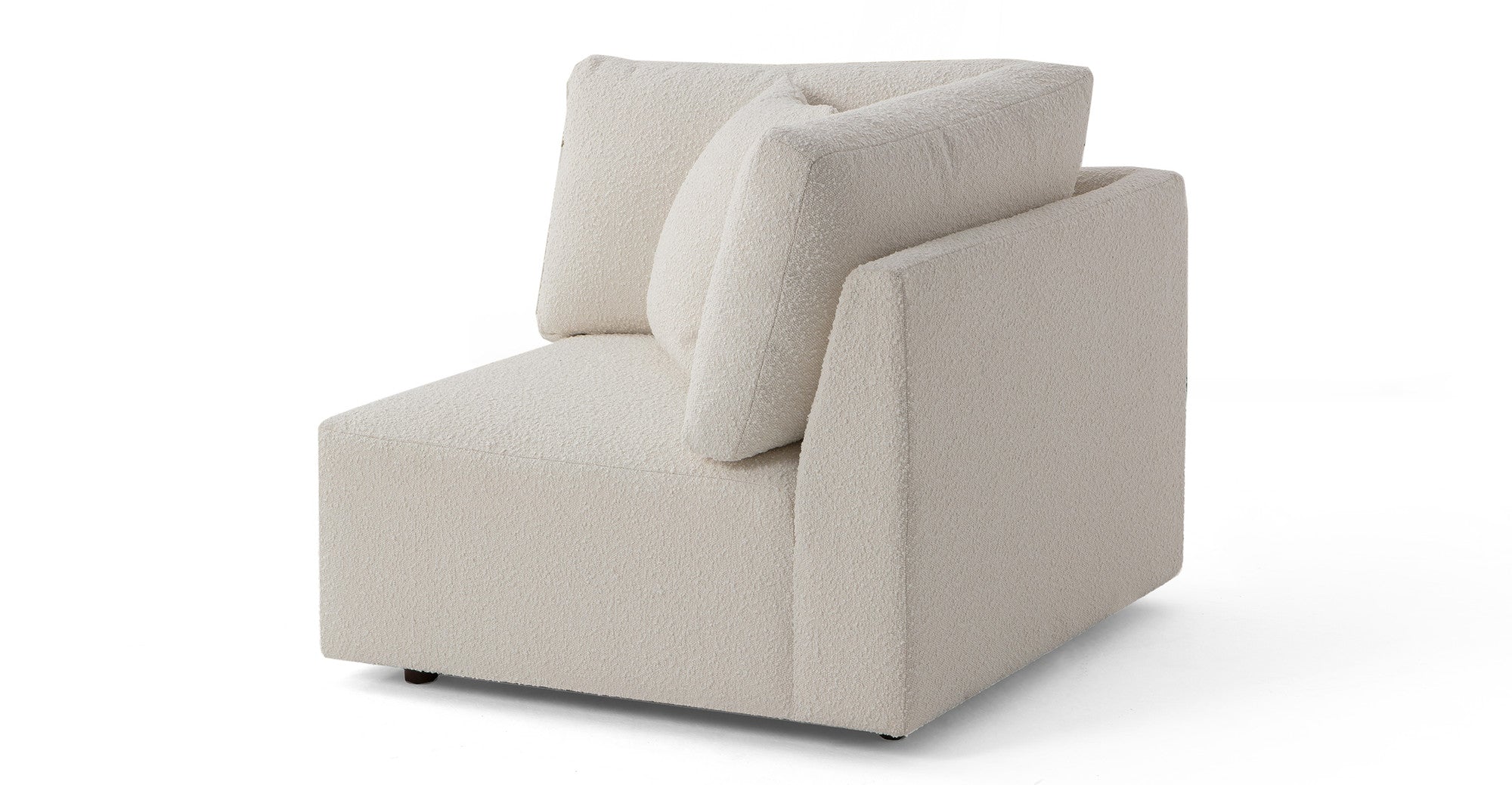 Domus 39" Fabric Corner Seat Sofa-Blanc Boucle