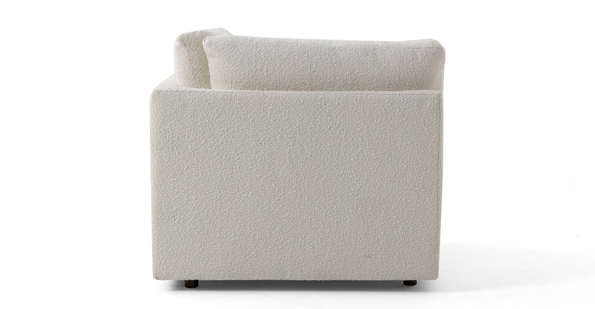 Domus 39" Fabric Corner Seat Sofa-Blanc Boucle