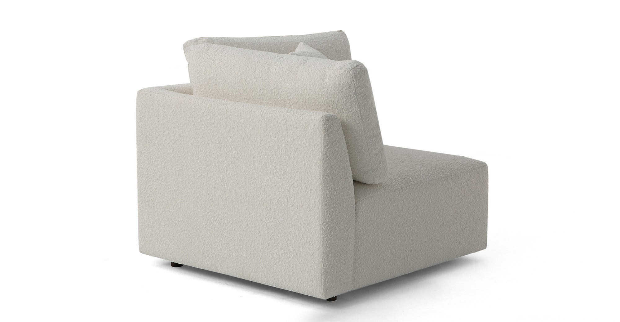 Domus 39" Fabric Corner Seat Sofa-Blanc Boucle