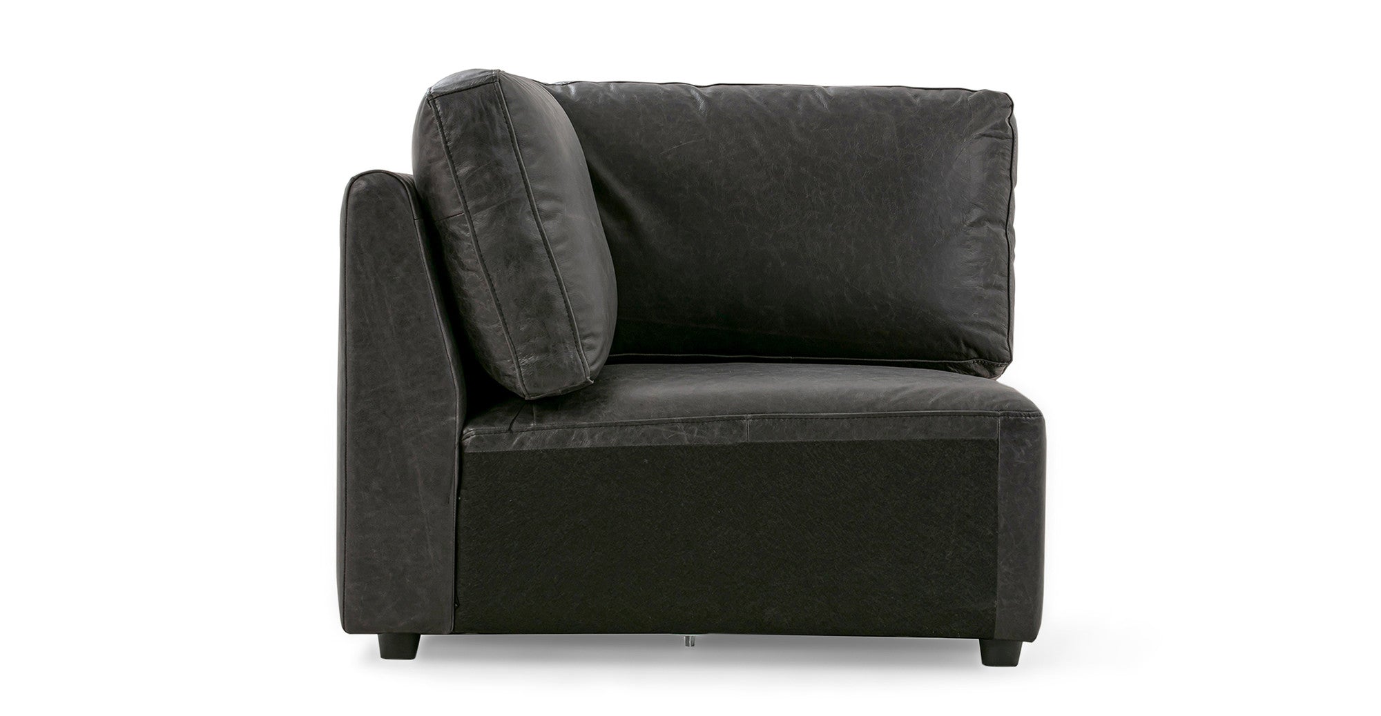 Domus 116" 3-pc L Corner Sofa -Ebony Black