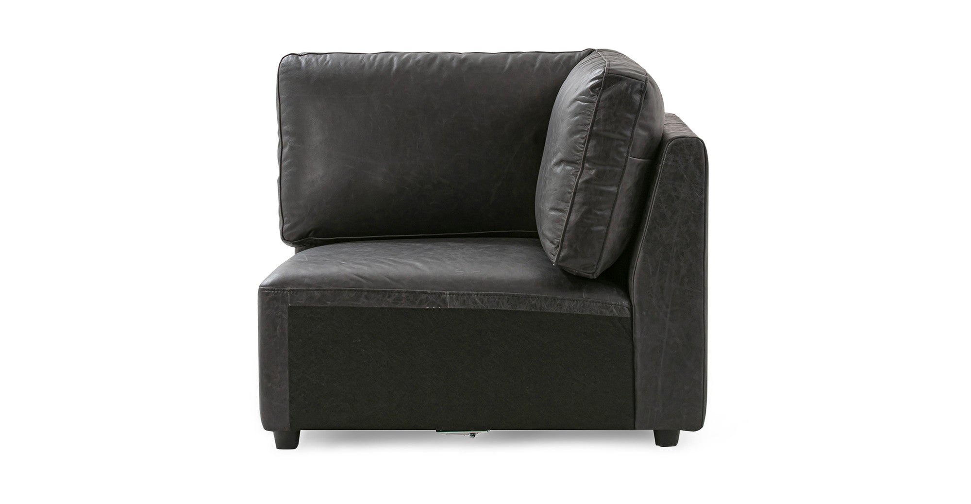 Domus 116" 3-pc L Corner Sofa -Ebony Black