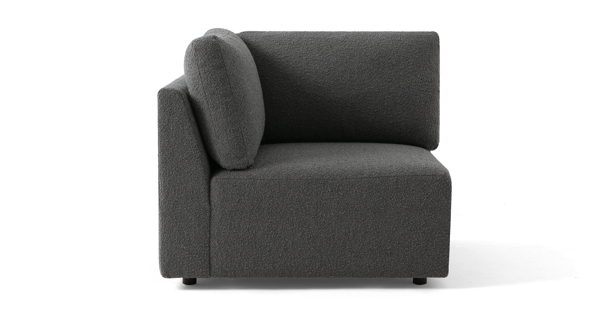 Domus 39" Fabric Corner Seat Sofa-Gris Boucle