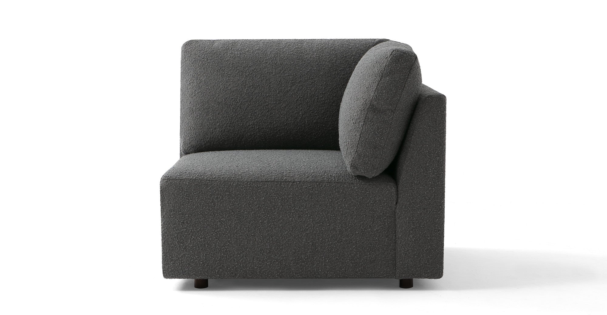 Domus 39" Fabric Corner Seat Sofa-Gris Boucle