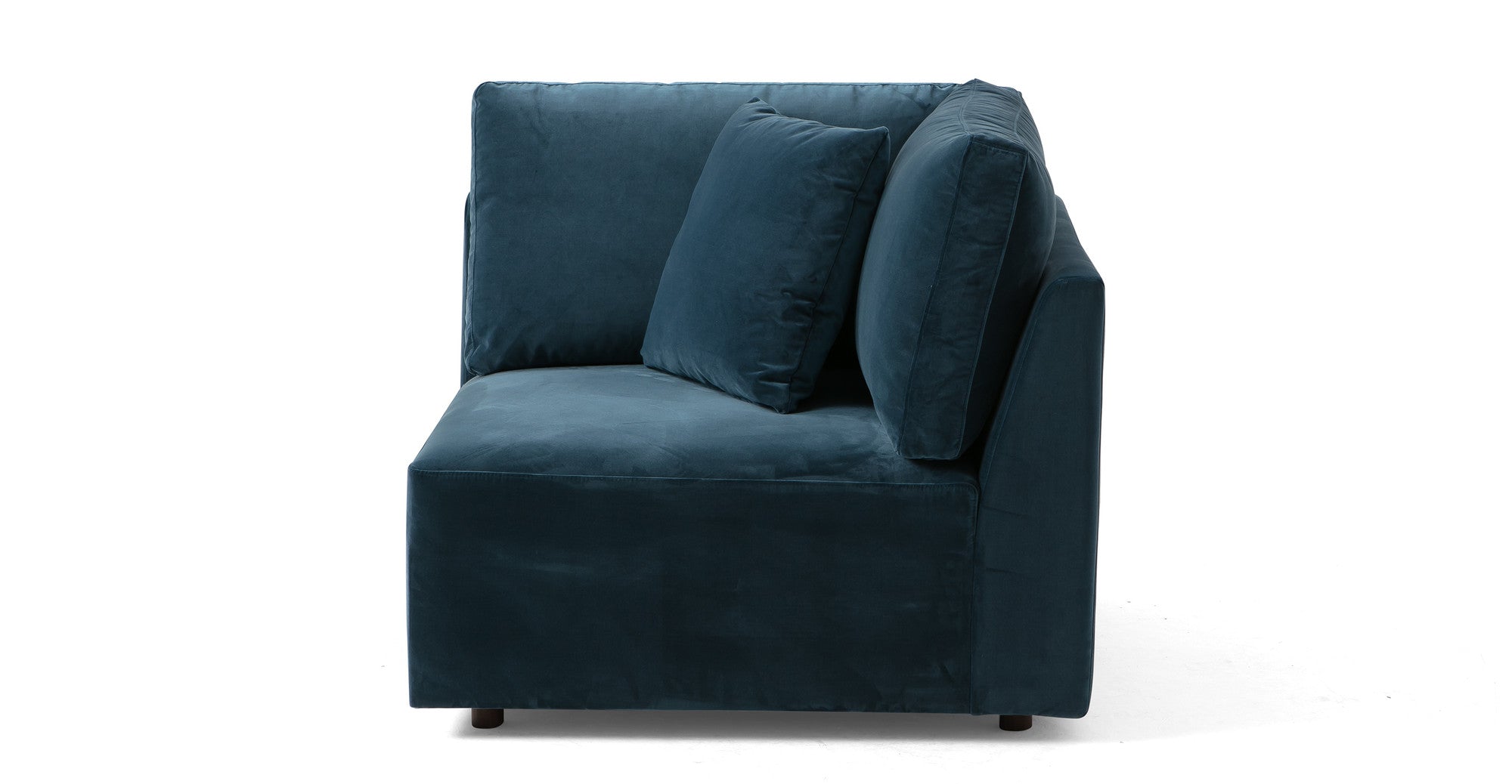 Domus 39" Fabric Corner Seat Sofa-Petrol Velvet