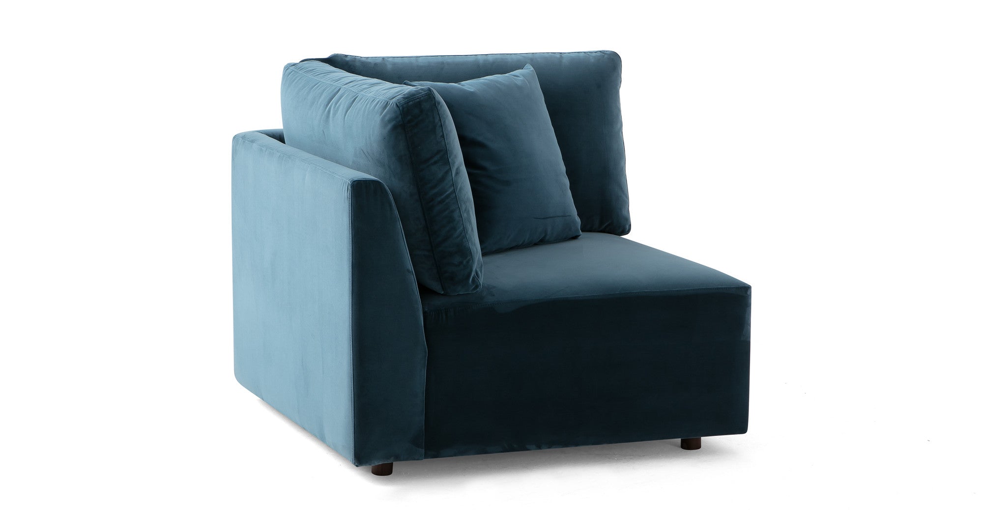 Domus 39" Fabric Corner Seat Sofa-Petrol Velvet