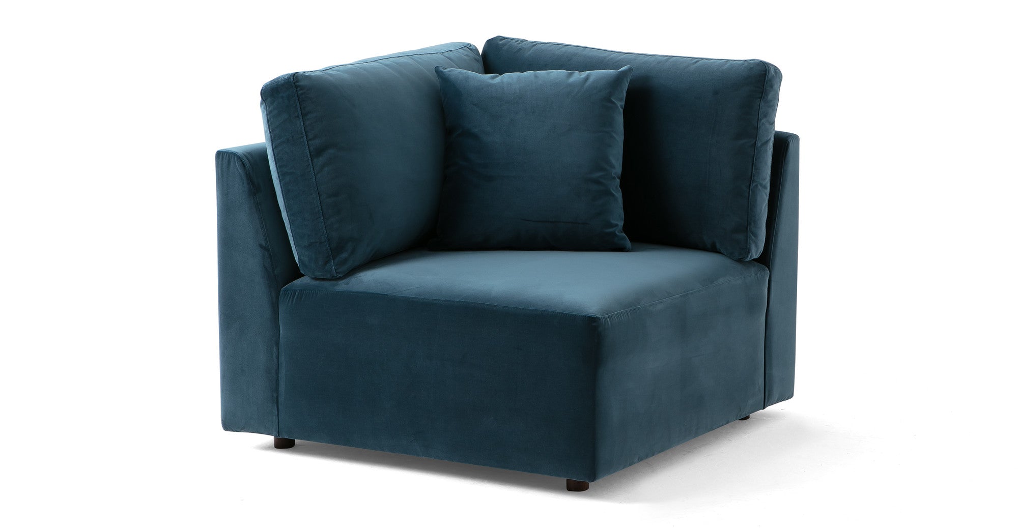 Domus 39" Fabric Corner Seat Sofa-Petrol Velvet