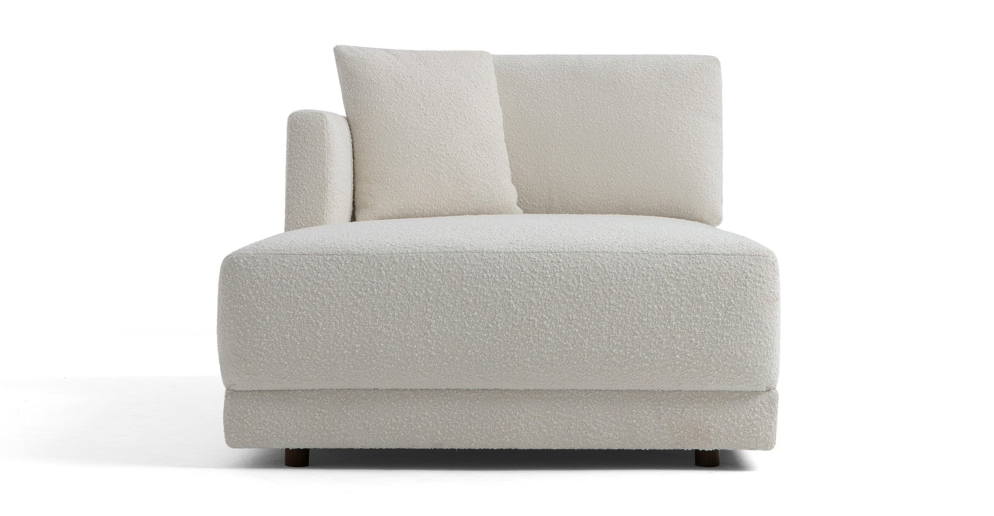 Domus 39" Left Chaise Fabric Sofa-Blanc Boucle