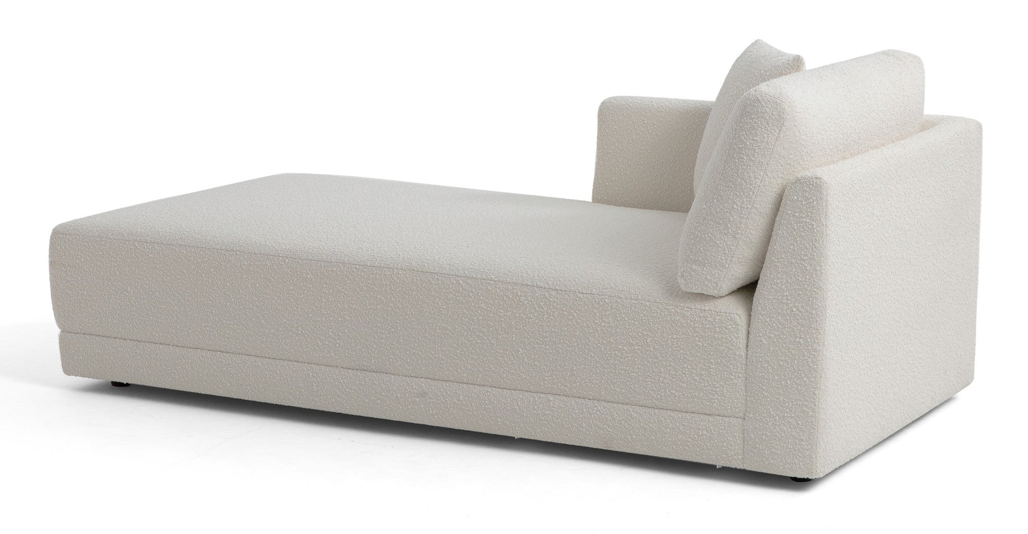 Domus 39" Left Chaise Fabric Sofa-Blanc Boucle