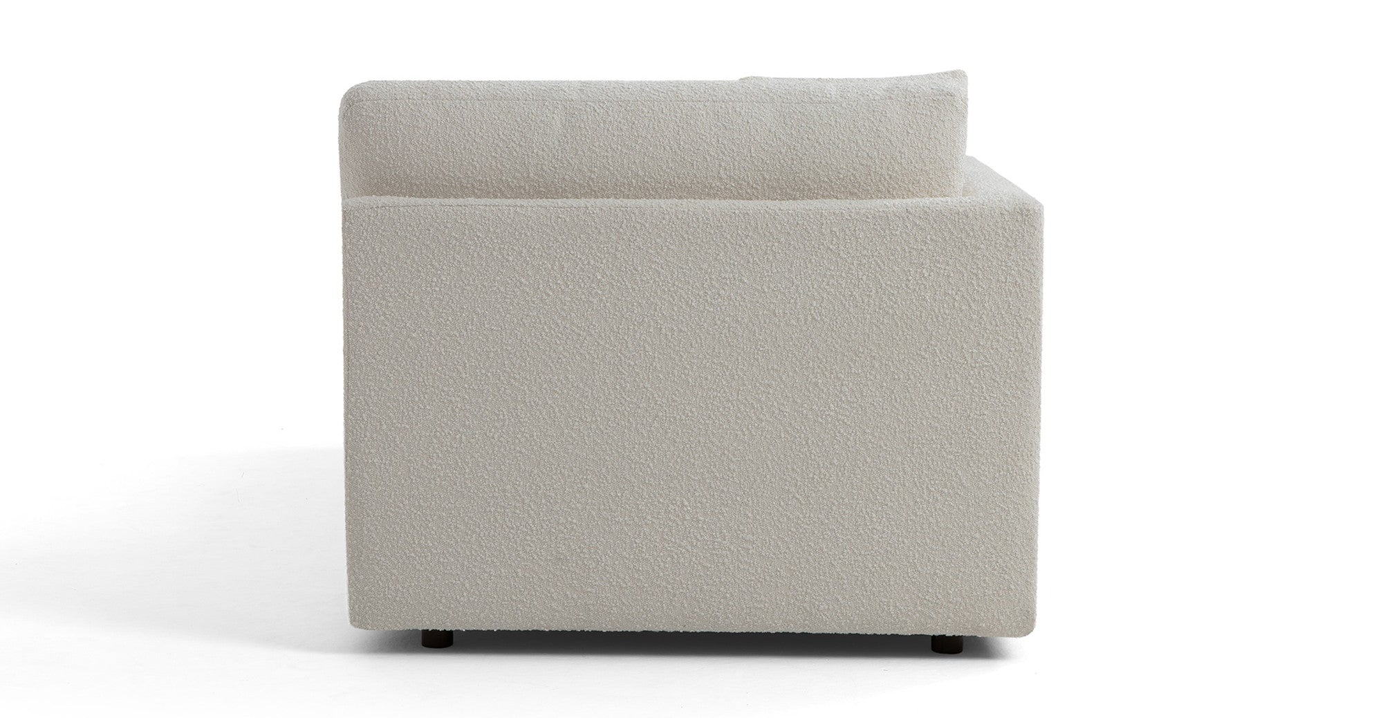 Domus 39" Left Chaise Fabric Sofa-Blanc Boucle