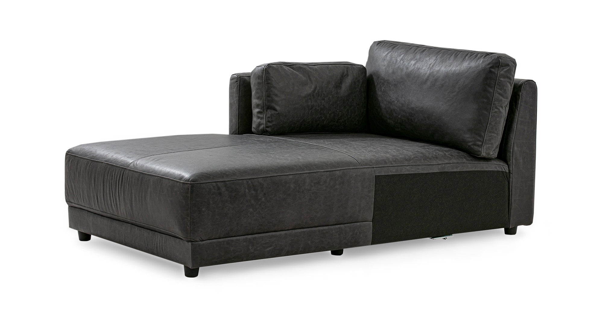 Domus 149" 4-pc 3-Sided Sofa Sectional Left - 6 seater - Ebony Black