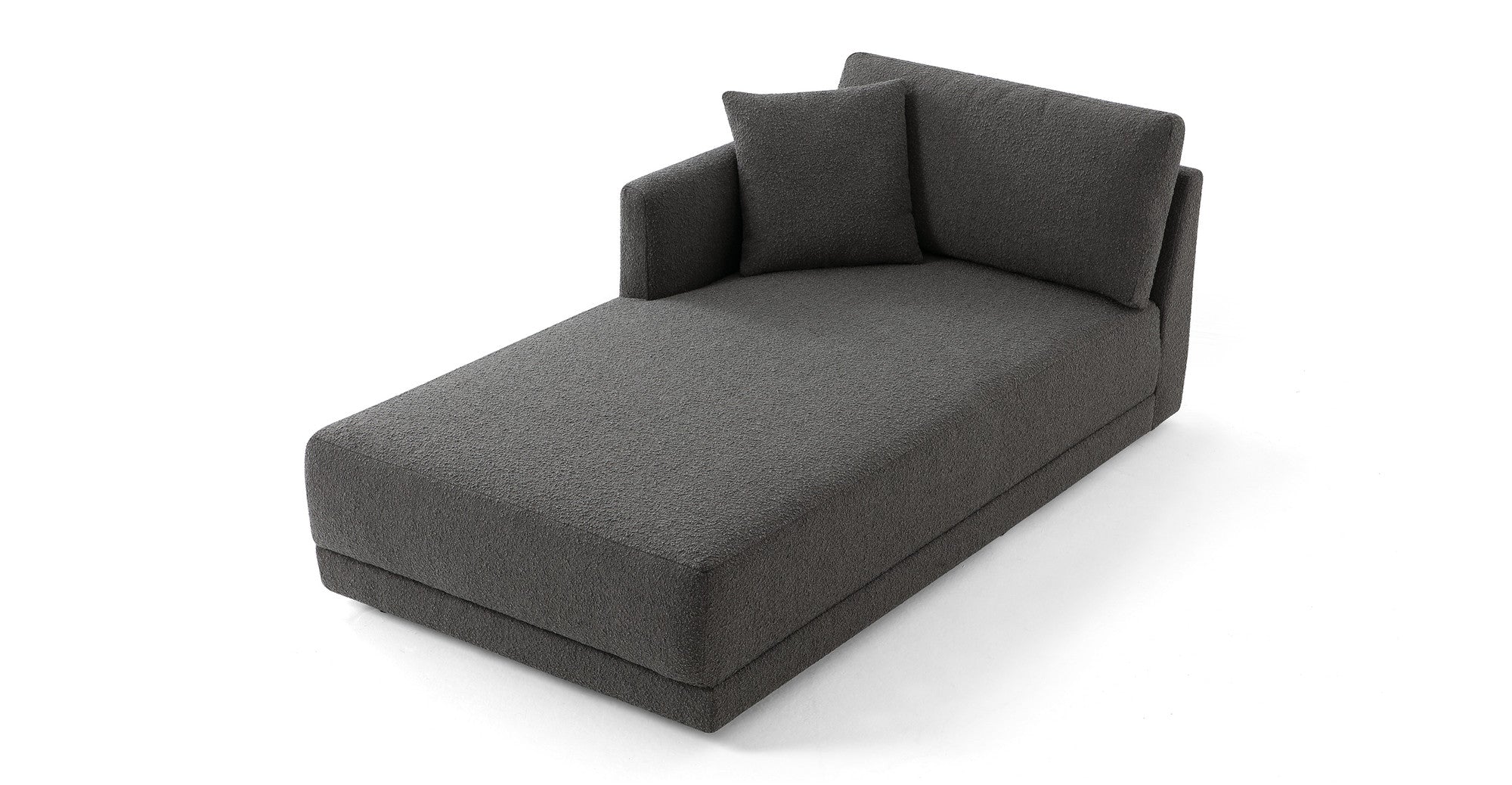 Domus 39" Left Chaise Fabric Sofa-Gris Boucle